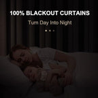 100% Blackout Shield White Linen Blackout Curtains - Image 2