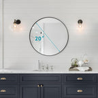 Fabuday Black Circle Mirror for Wall 20 inch - Image 6