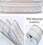 REDODECO 3D Grey Floral Pattern Molding Peel Stick Wall Border - Image 3