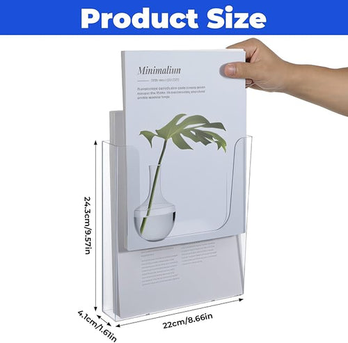 3 Pack Acrylic Brochure Holder Wall Mount, 8.5 x 11 inch Clear Plastic Flyer - Image 2