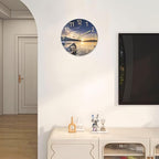 Kitchen Wall Clocks Battery Operated 12 Inch Sunset Decorative Small Wall Clock - Image 4