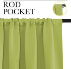 NICETOWN Blackout Curtains for Living Curtains, Fresh Green, 1 Pair, 34-inch W - Image 2