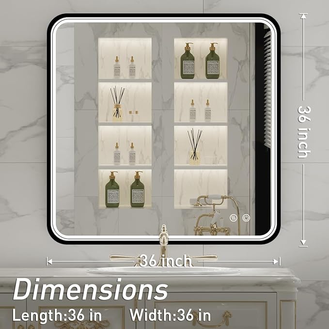 36X36 Inch Black Frame Bathroom - Image 8