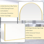 20" x 30" Gold Arched Mirror, Arch Bathroom Vanity Wall Mirror, Modern Aluminum - Image 3