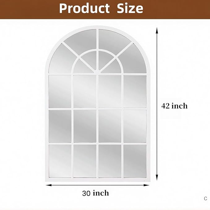 Arch Wall Mirror Mounted Decorative, Arched Window Pane Mirror - Image 6