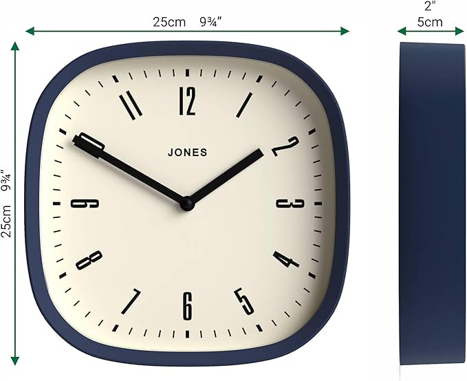 JONES CLOCKS® Marvel Wall Clock | Modern Retro Rounded Square Clock | 10 inch | - Image 4