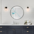 Fabuday Black Round Mirror for Wall 24 inch - Image 6