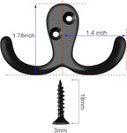 IBosins 8 Pack Heavy Duty Double Prong Coat Hooks Wall Mounted - Image 2