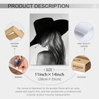 FuSatisYilife Trendy Black And White Framed Wall Art Cool Western Woman Smoking - Image 2