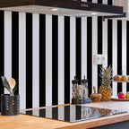 Jeweluck Black and White Wallpaper Peel and Stick Wall Paper 17.7”x393.7” Black - Image 4