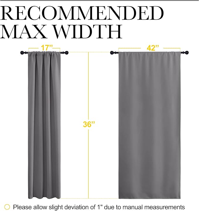 NICETOWN Short Curtains, Home Decoration Thermal Insulated Rod Pocket Blackout - Image 7