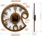 Rizalit Wood Wall Clock Artistic Modern Classic Style Unique Design 11.5 Inch - Image 7