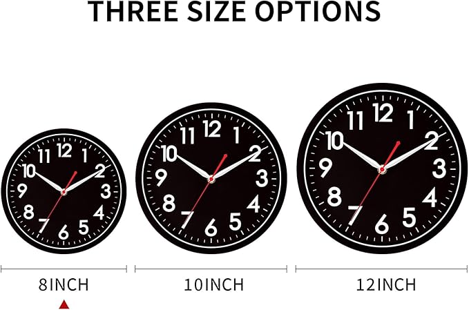 AKCISOT Wall Clock 8 Inch Silent Non-Ticking Modern Clocks Battery Operated - Image 3