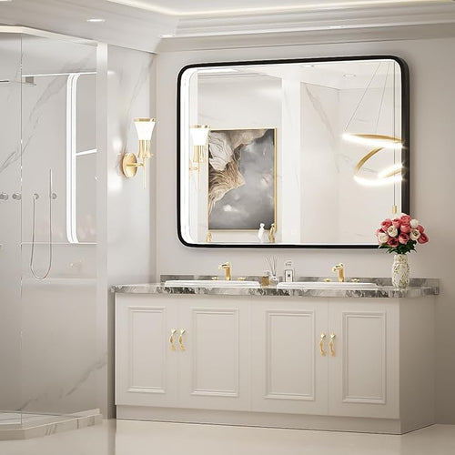 40X30 Inch Black Bathroom Mirror - Image 2