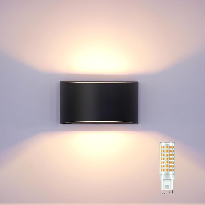KICAAO Modern LED Wall Sconce, Warm White 3000K, Hardwired Indoor Black Wall - Image 2