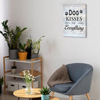 Funny Farmhouse Dog Canvas Wall Art Decor Dog Kisses Fix Everything Rustic Sign - Image 5