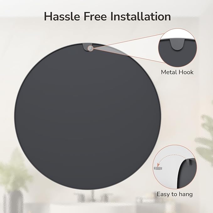 USHOWER Bathroom Mirrors for Over Sink, 42 Inch Circle Mirror - Image 4