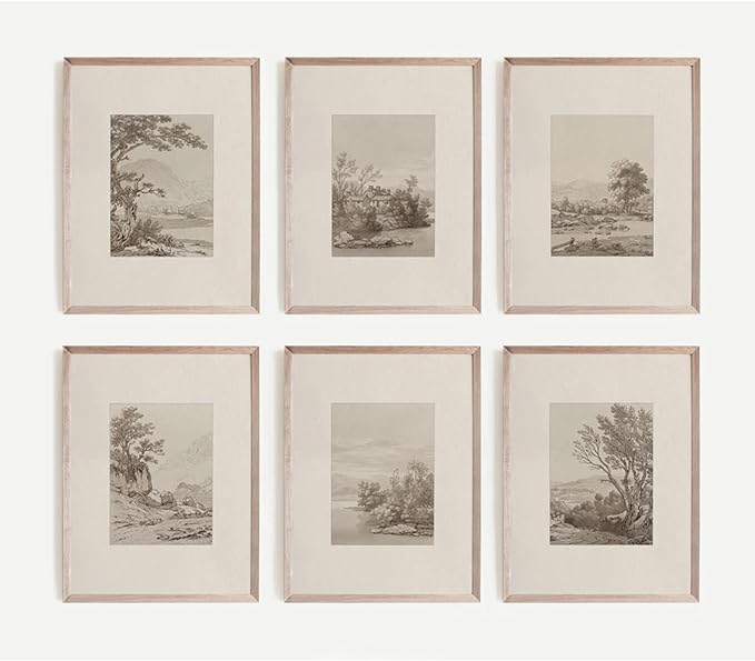 Joocrise Neutral Wall Art Decor Set of 6 Vintage Canvas Wall Art Rustic by Unknown