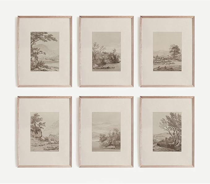 Joocrise Neutral Wall Art Decor Set of 6 Vintage Canvas Wall Art Rustic by Unknown