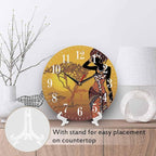 Mxocom African Woman Wall Clock Beautiful Black Woman - Image 3