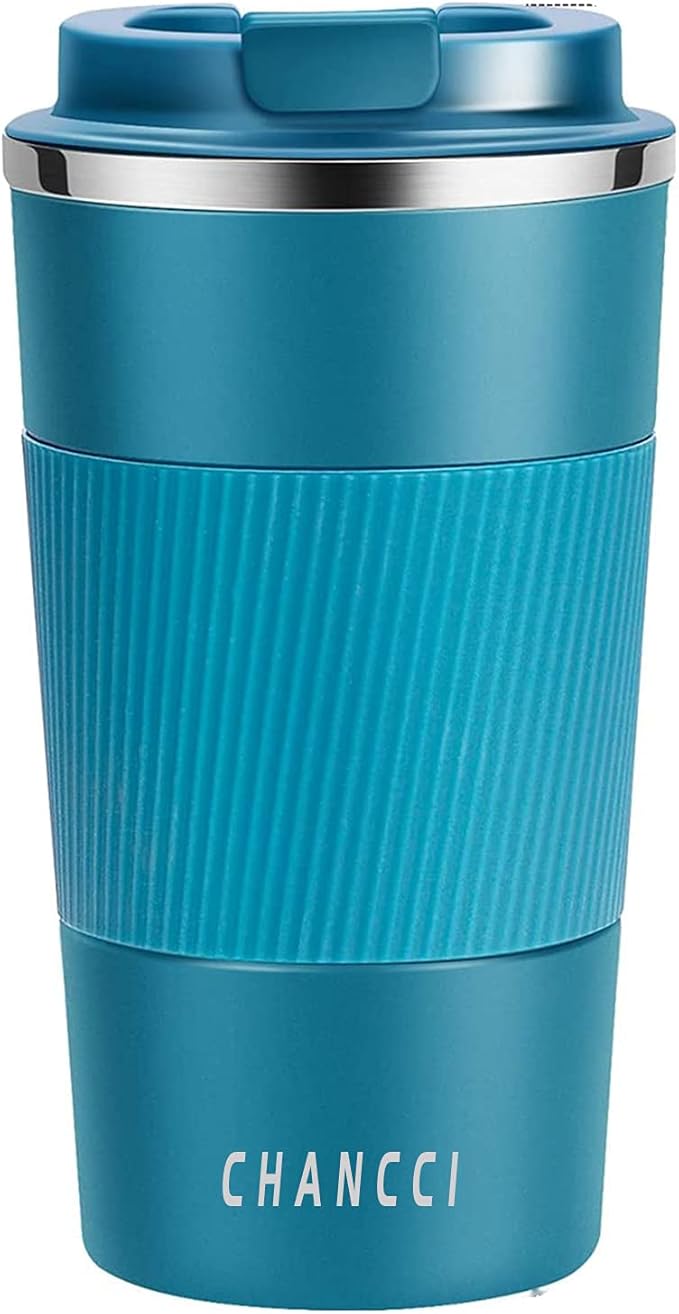 16oz Travel Coffee Mug Spill Proof, Insulated Coffee Mug with Lid, Leakproof Coffee Tumbler,Stainless Steel Vacuum Coffee Cup for Hot/Cold Drinks, Reusable Coffee Cup for Men Women -510ml,Blue