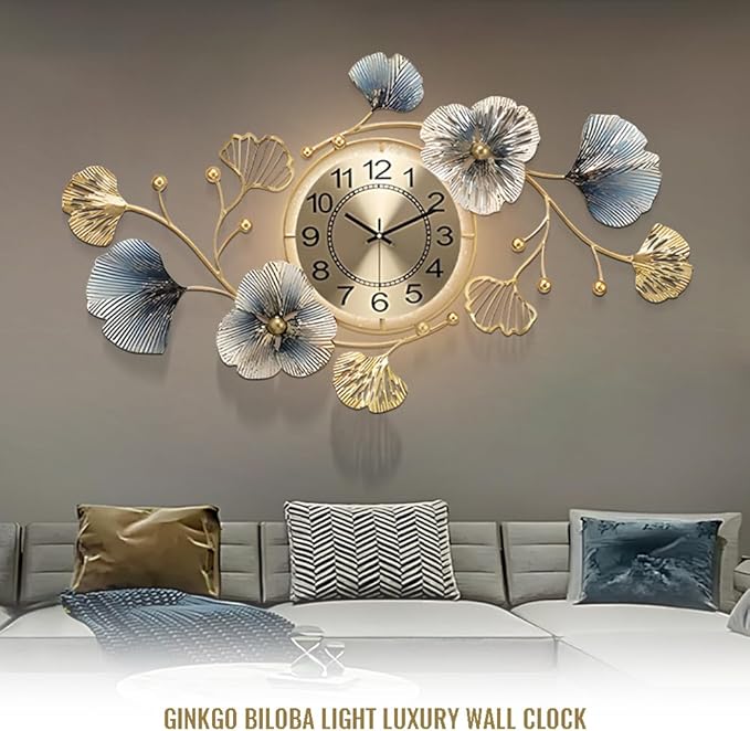 Large Metal Wall Clocks with Led Light, Silent Creative Decorative Clock - Image 7
