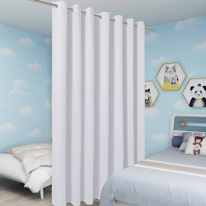 BONZER Extra Wide Room Divider Curtain, Light Reducing Screen Wall Blackout - Image 4