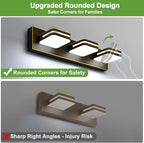360° Rotate LED Bathroom Vanity Light Fixtures, 1300LM Acrylic Brown and Gold - Image 6