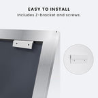 Amorho Bathroom Mirror Silver, 40x32 Inch Thick Metal Framed Wall Mirrors - Image 7