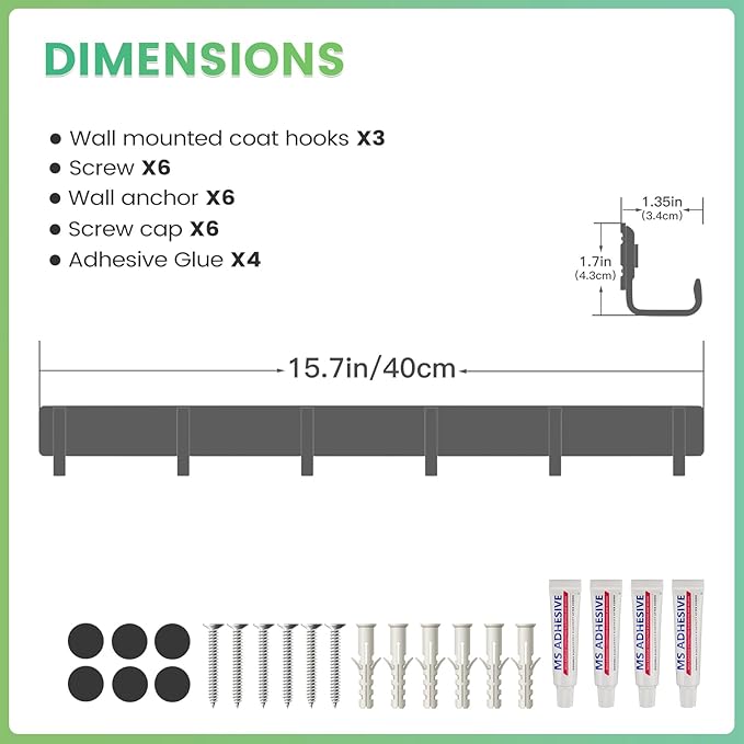 Coat Rack Wall Mount, Heavy Duty Wall Coat Hanger - Image 6