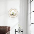 Gold Art Circle Mirror for Wall - Image 4