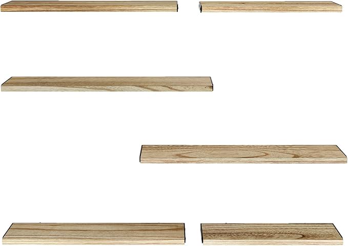 AMADA HOMEFURNISHING Long Wall Shelves, Rustic Farmhouse Style, Wood Floating - Image 9