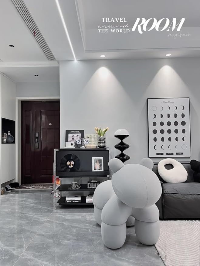 Dimoon 118''x17.7'' Grey Peel and Stick Wallpaper Contact Paper Modern Self - Image 5