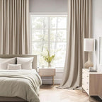 MIULEE Taupe Back Tab Blackout Curtain 96 Inch Long 2 Panels Set - Image 2