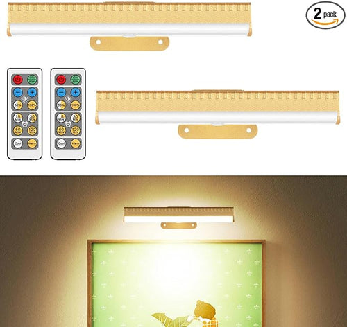 2Pcs Picture Light for Wall Dimmable, Remote Painting Light by Unknown