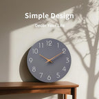 Mosewa Large Wall Clock 16 Inch Gray Modern Silent Non Ticking Battery Operated - Image 5