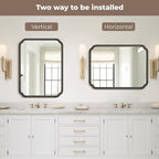 WallBeyond 30" x 40" Rounded Corner Arch Wall Mirror - Image 7