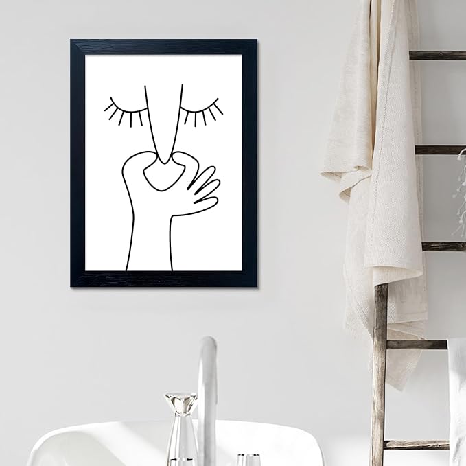Funny Bathroom Wall Decor Black and White Bathroom Wall Art Framed Toliet Art - Image 6
