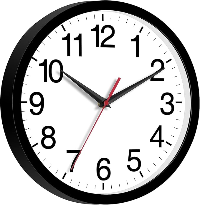 Rohioue 14 Inch Wall Clock Modern Battery Operated Silent Non Ticking Large - Image 3