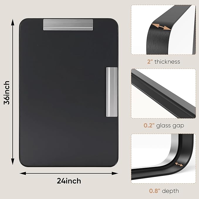 Sweetcrispy 24x36 Inch Black Bathroom Mirrors - Image 2