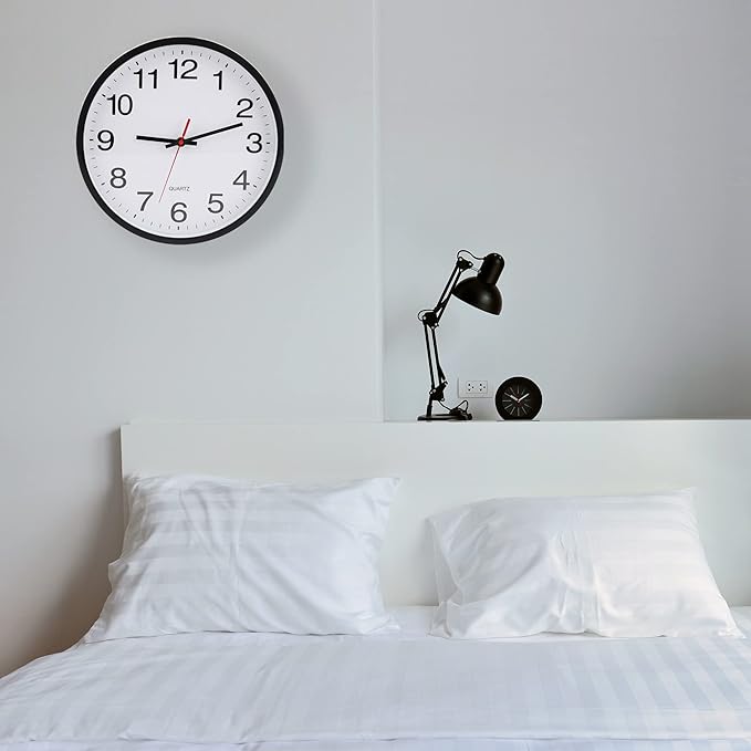 OceeK Black Wall Clock Silent Non Ticking 10 Inch, Modern Wall Clocks, Small - Image 8