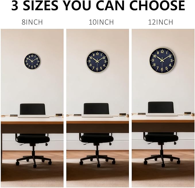 Wall Clock, 8 Inch Wall Clocks Battery Operated, Modern Non Ticking Silent - Image 9