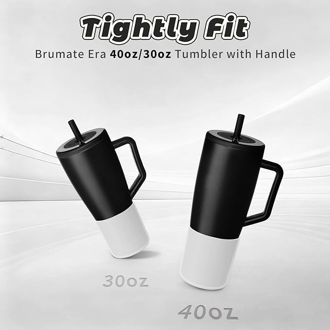 Tall Silicone Boot Compatible with Brumate Era 40 oz 30 oz Tumbler with Handle, Protective Anti-Slip & Anti-Scratches Cover Bumper Accessories