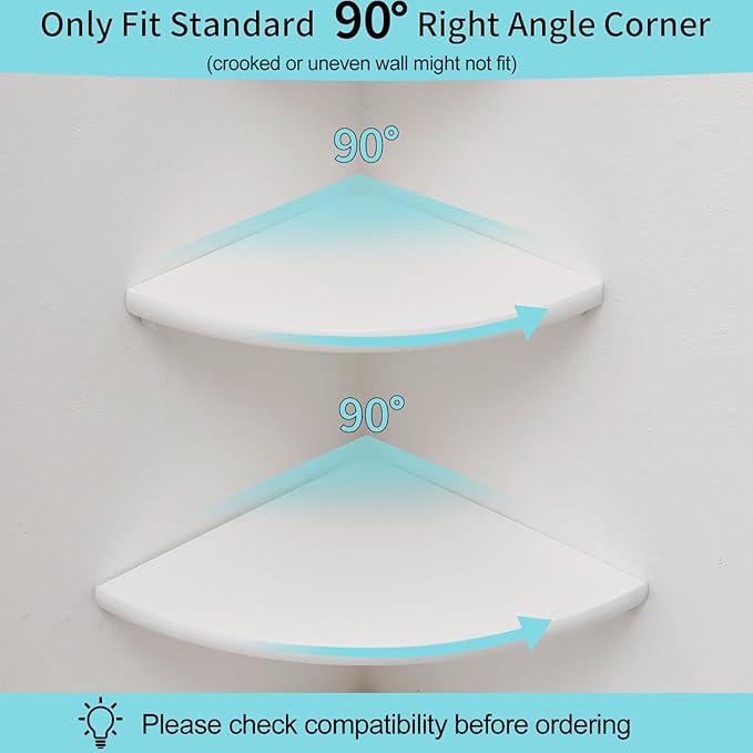 Corner Shelves, Floating Corner Shelf, Round End - Image 5
