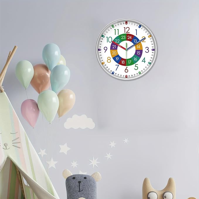 XFM Wall Clock for Kids 16 Inch Kids Teaching Wall Clocks Battery Operated - Image 6