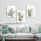 Bwodke Botanical Wall Art Plant Floral Watercolor Canvas Prints Set of 3 Framed - Image 9