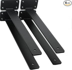4 Pack - 14 inch Black Hidden L Shelf Bracket Iron Floating Shelf Brackets by MHMYDZ