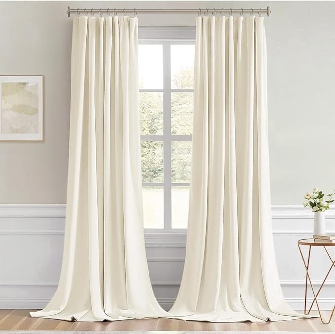 MIULEE Birch Back Tab Blackout Curtains 120 Inch Long 2 Panels Set - Image 9