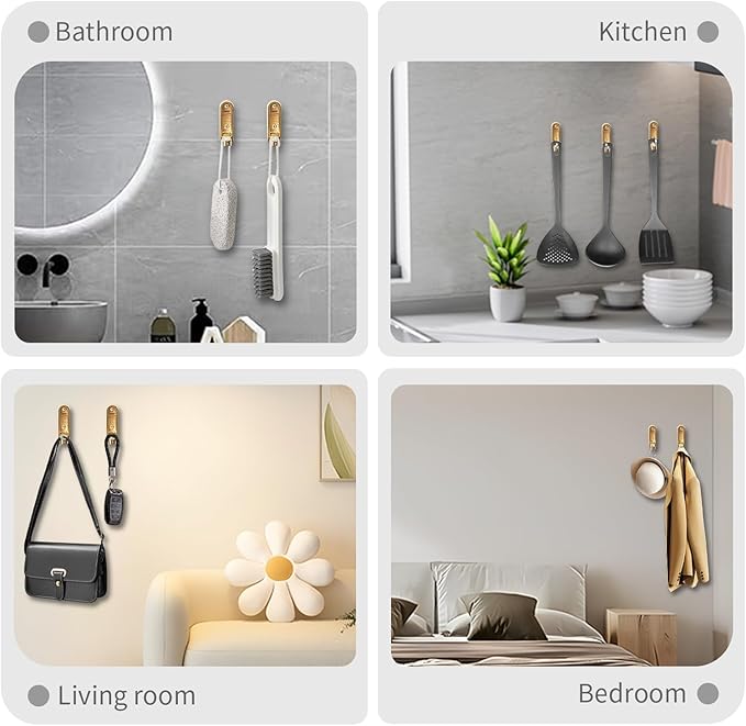2PCS Foldable Wall Hooks, Flip Down Design - Image 6