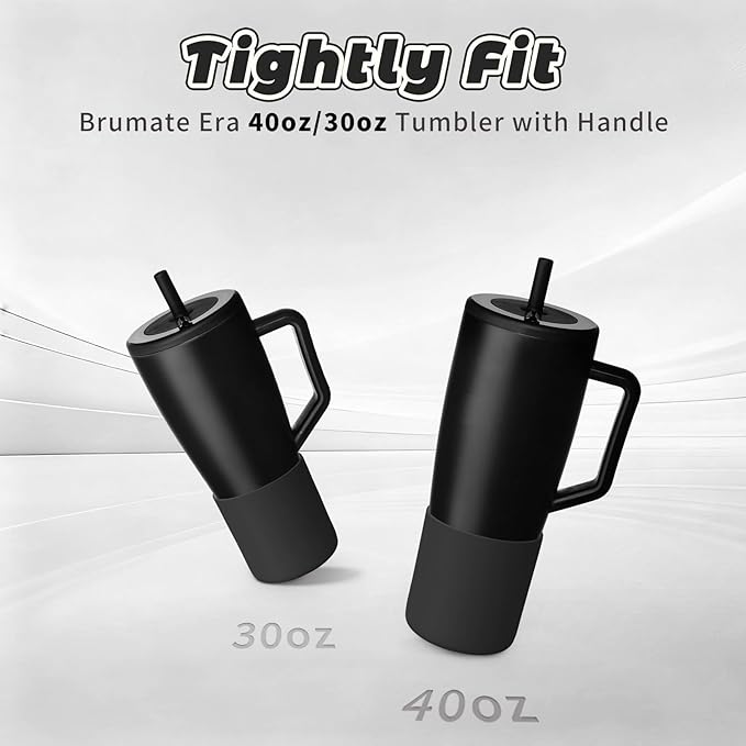 Tall Silicone Boot Compatible with Brumate Era 40 oz 30 oz Tumbler with Handle, Protective Anti-Slip & Anti-Scratches Cover Bumper Accessories